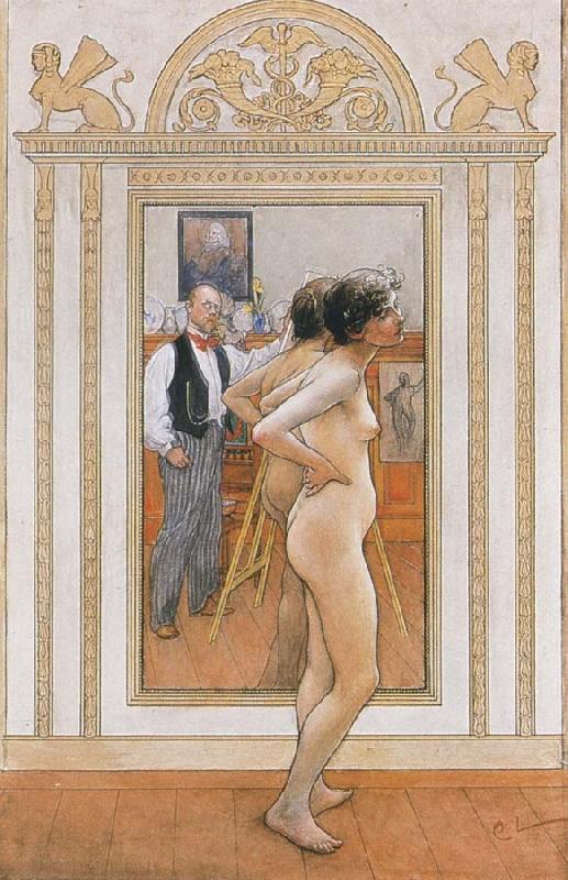 Carl Larsson In front of the Mirror Germany oil painting art